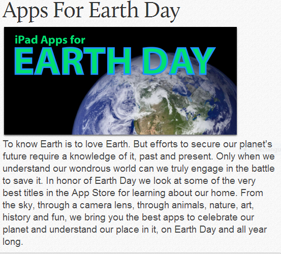 Capture earth day apps